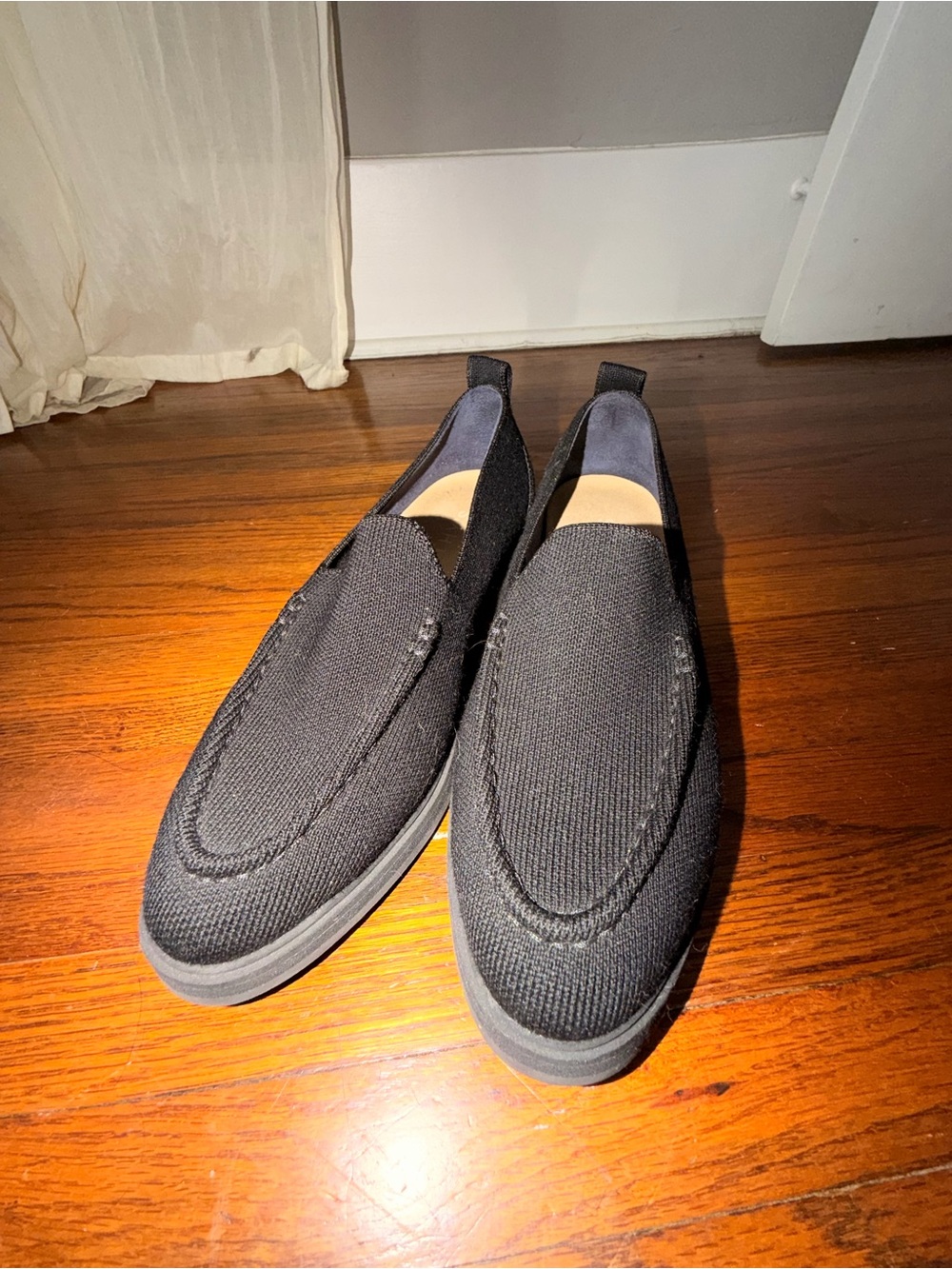 Rothy's Black Knit Slip-On Loafers
